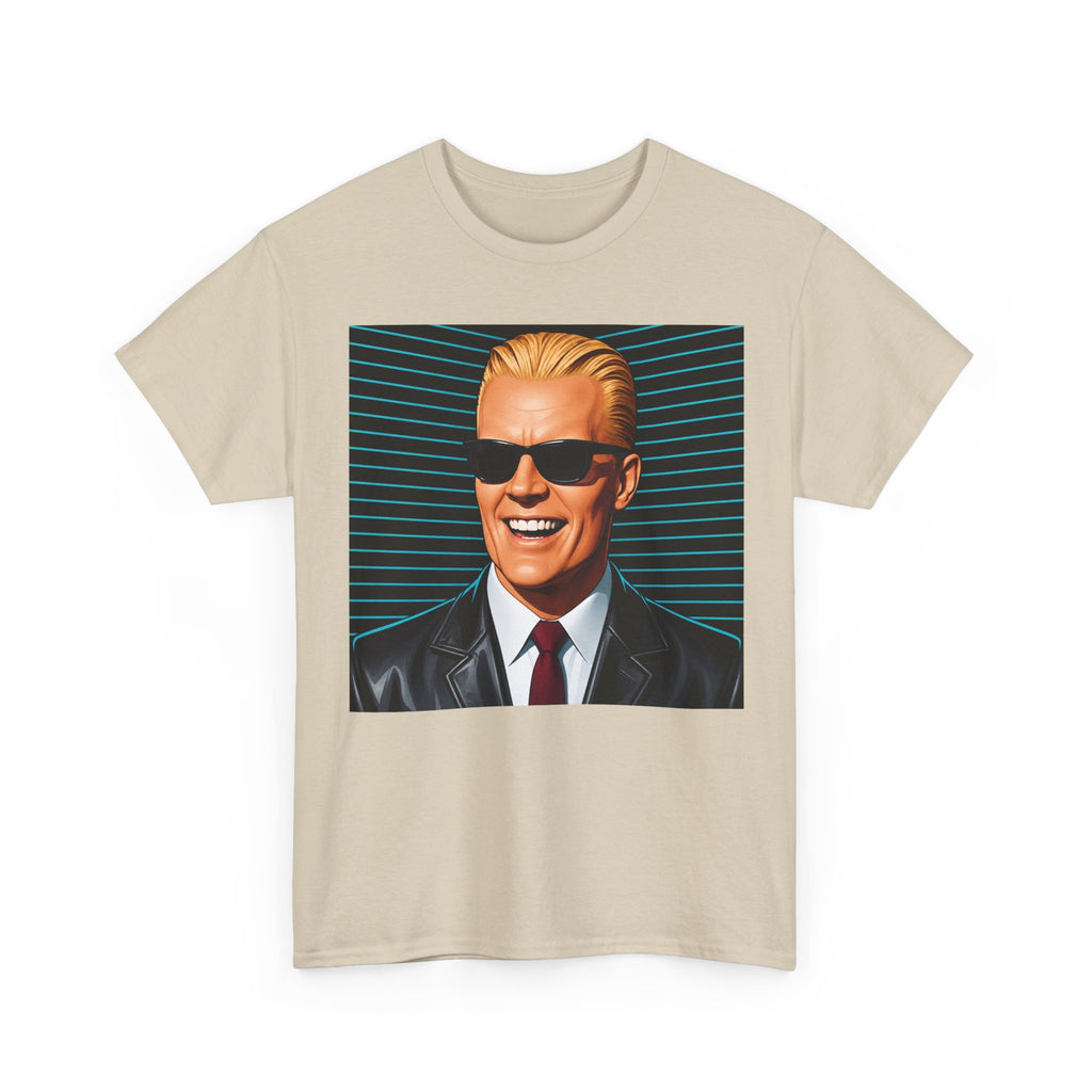 Max Headroom Glitch T-Shirt in Sand – retro tv series graphic tee