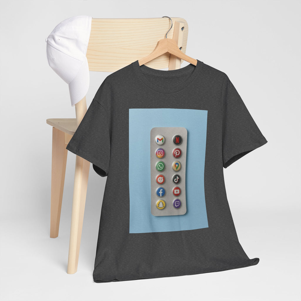 Social Media Pills T-Shirt – Funny Tech Satire Graphic Tee