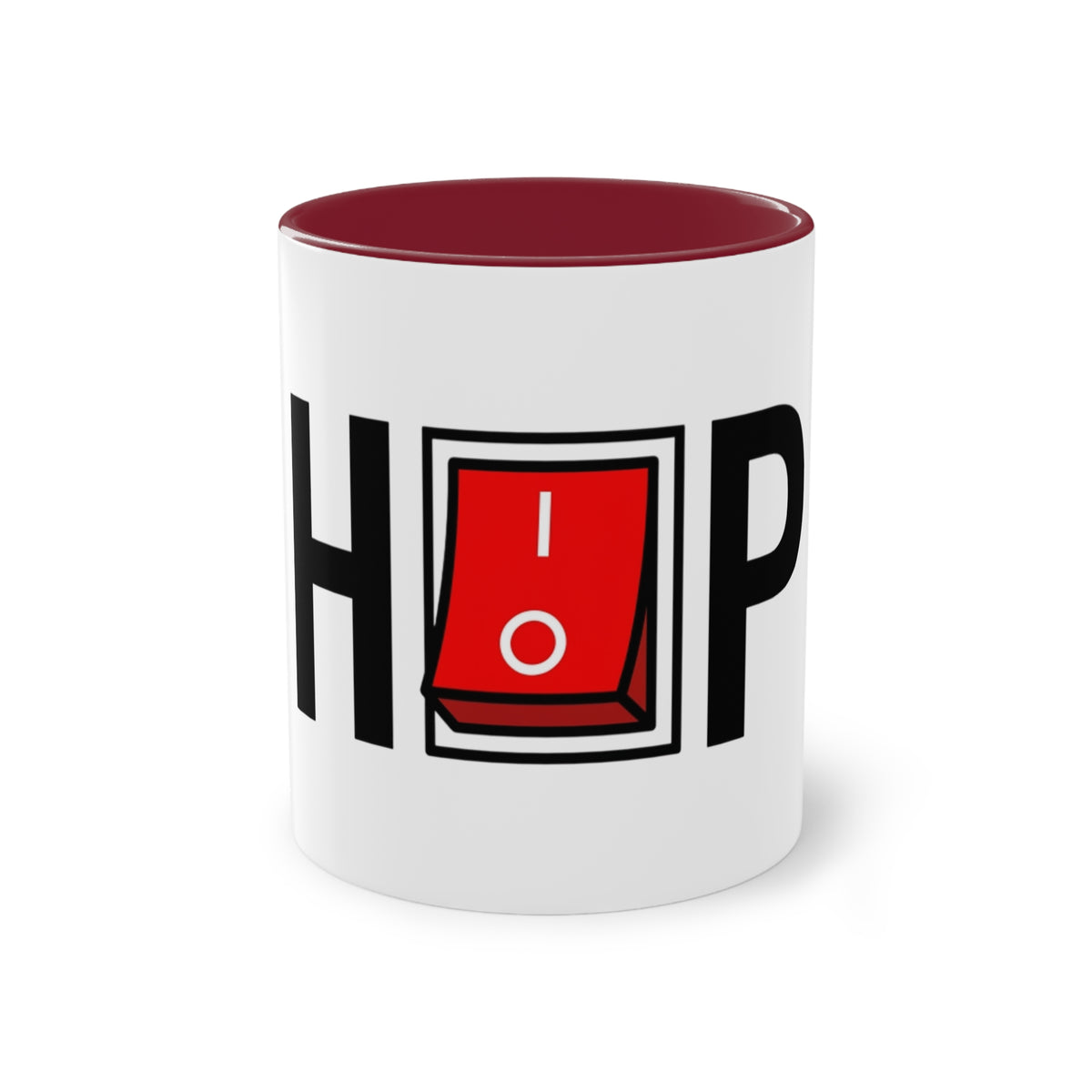 Hip Hop Mug in Maroon – red help switch hip hop music mug