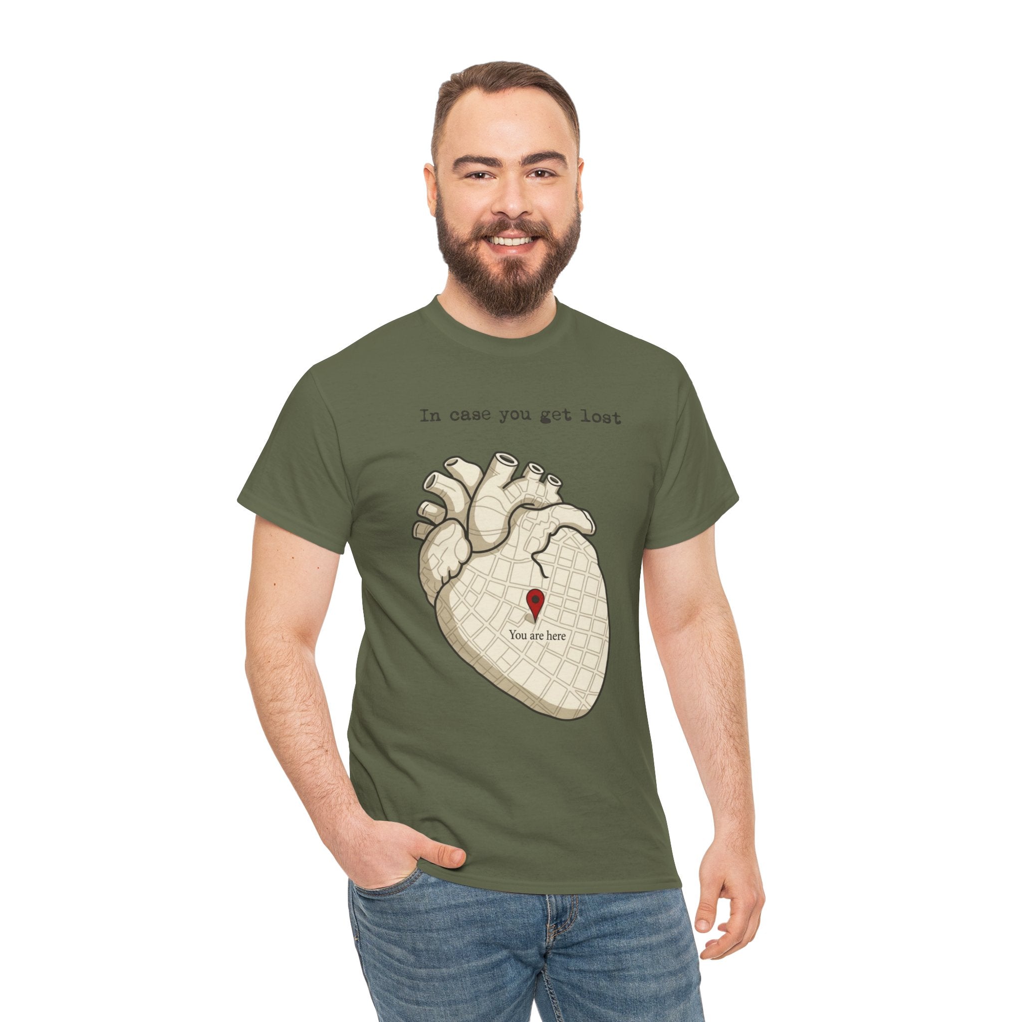 “In case you get lost” Heart Map — T-Shirt