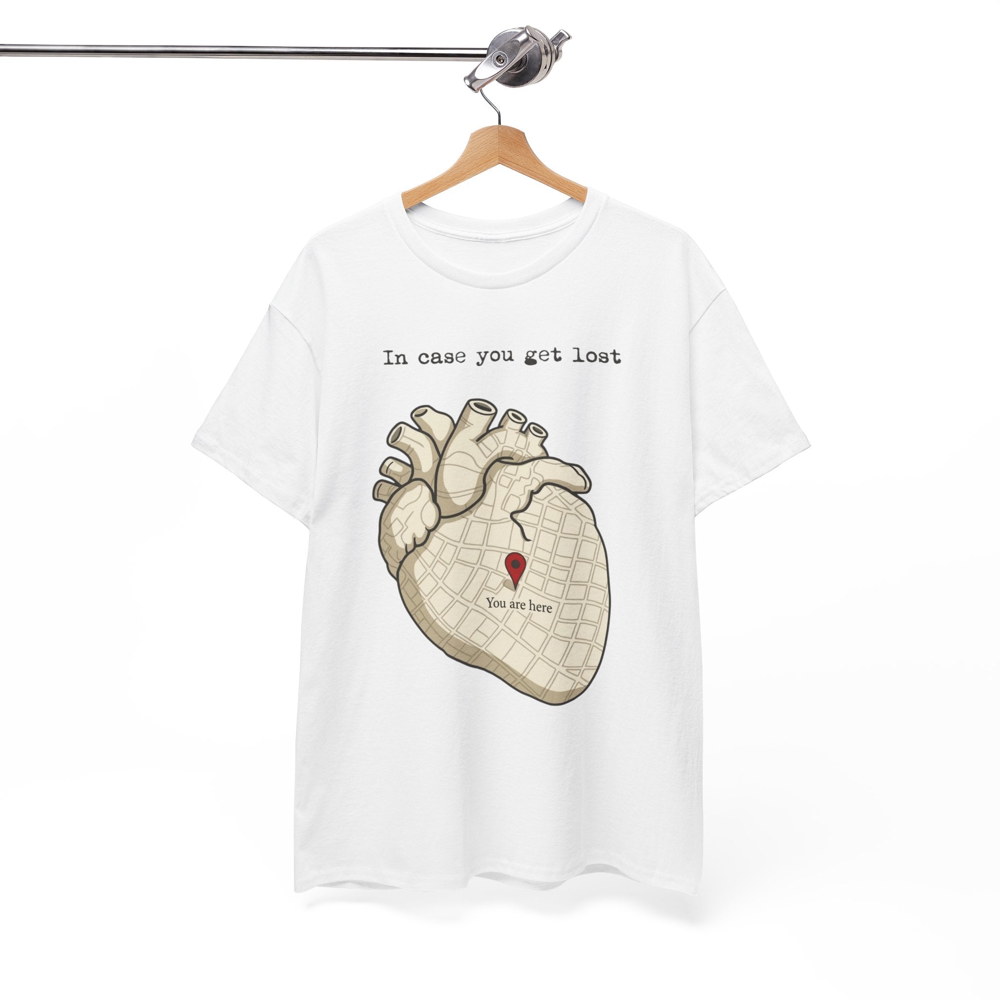 “In case you get lost” Heart Map — T-Shirt
