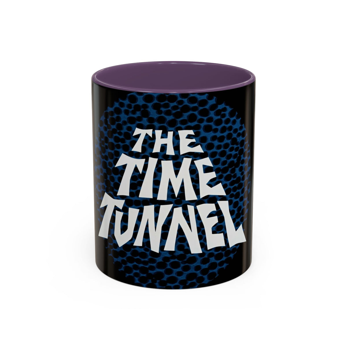 The Time Tunnel Mug in Purple – retro sci-fi time tunnel spiral mug