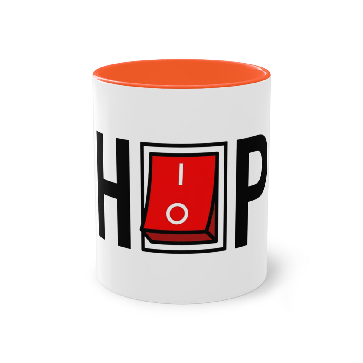 Hip Hop Mug in Orange – red help switch hip hop music mug