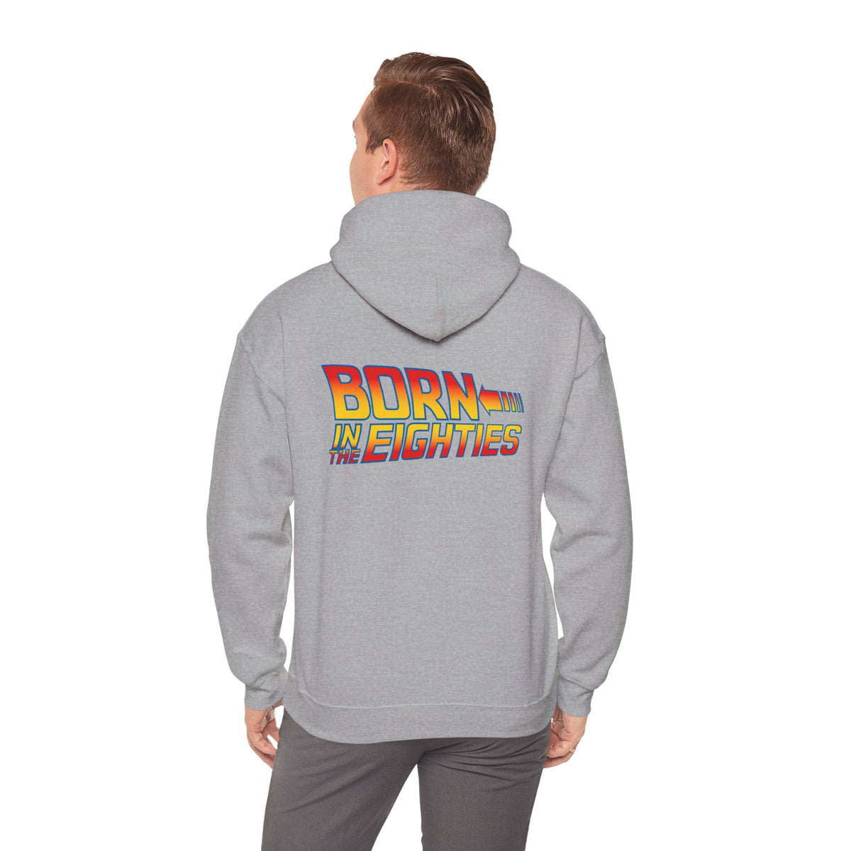 Born in the 80s Hoodie – retro nostalgia graphic sweatshirt.