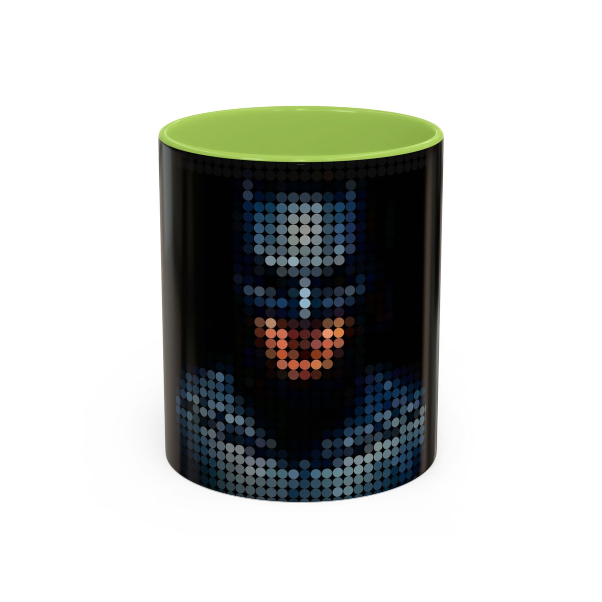 Pixel Art Dark Knight Mug in Light Green – pixel art dark knight superhero mug