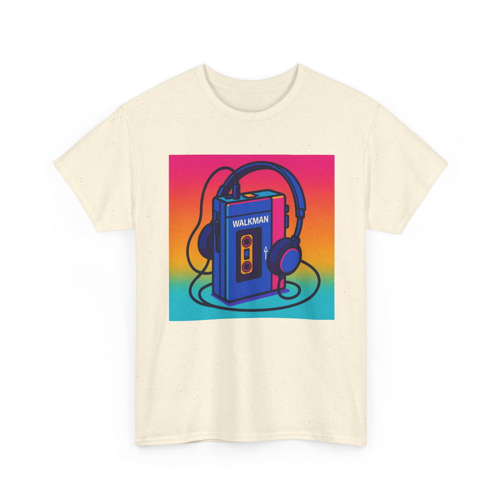 Retro Walkman T-Shirt in Natural – nostalgic music graphic tee