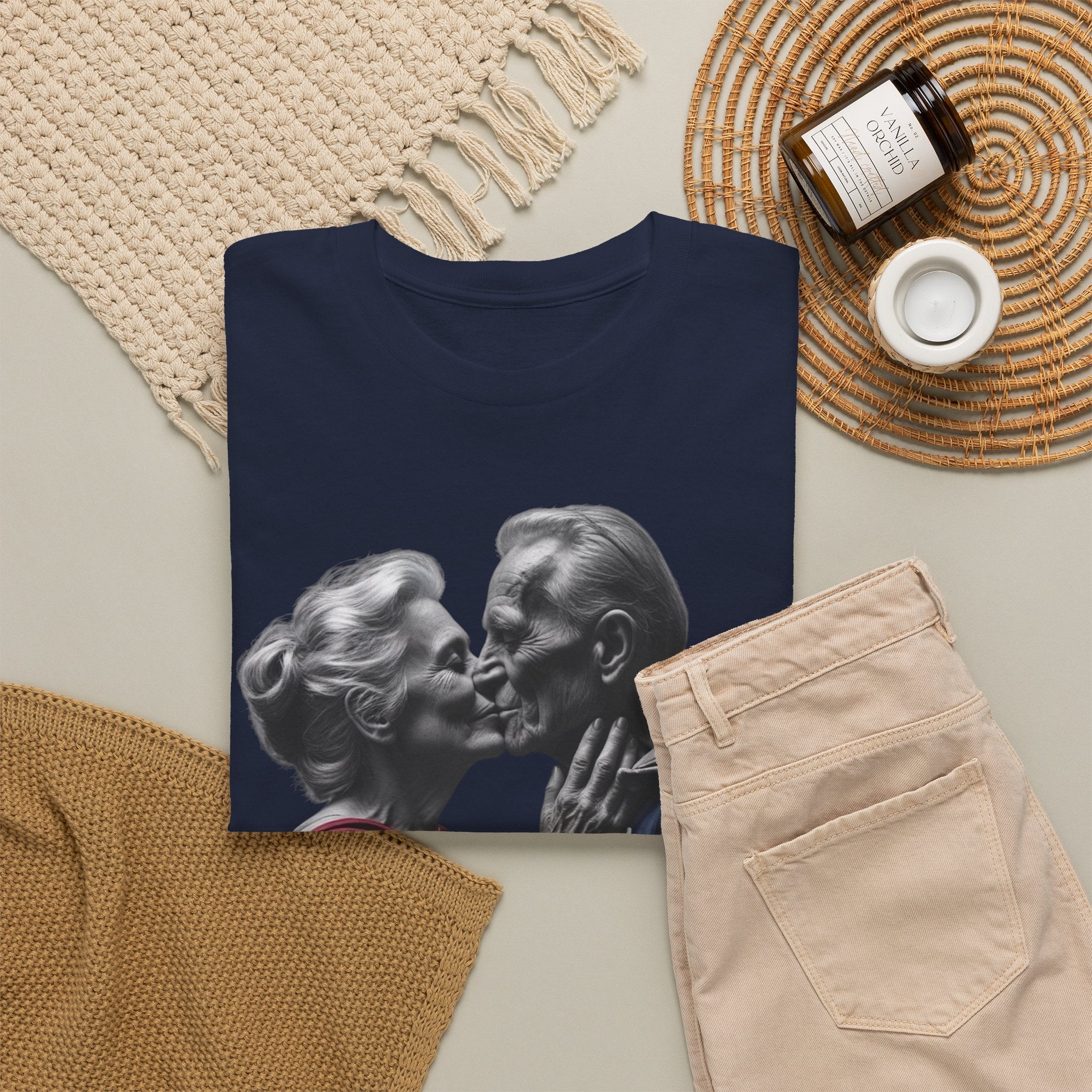 Kissing Old Superheroes — T‑Shirt