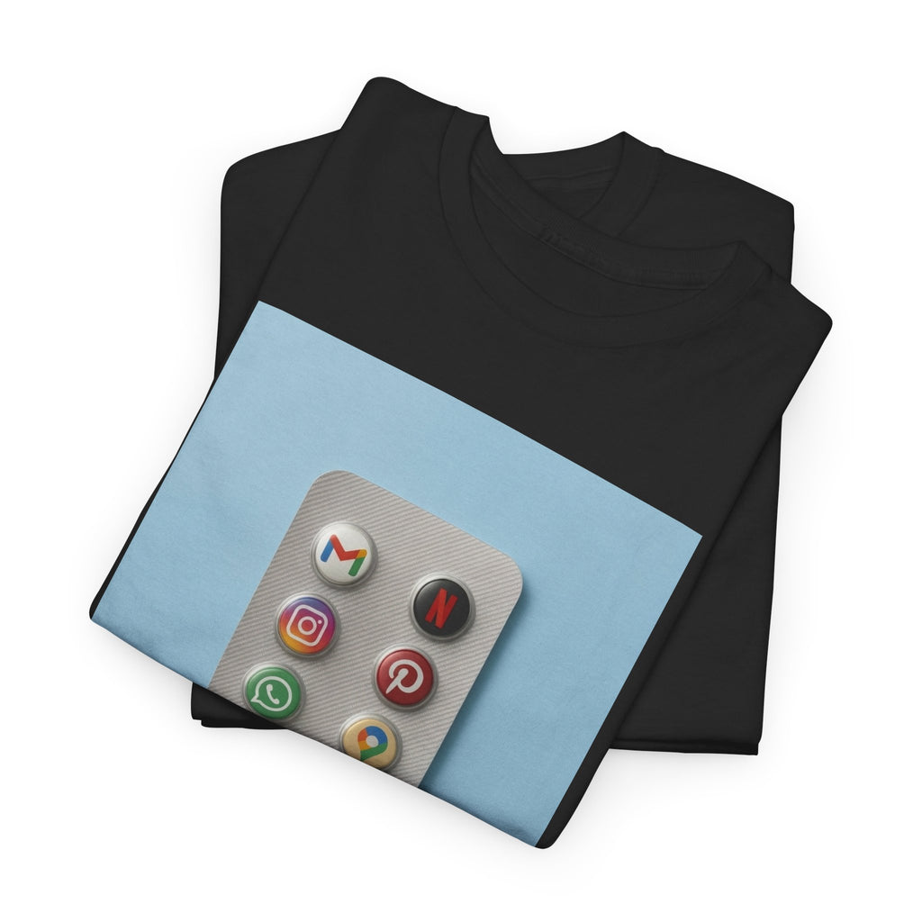 Social Media Pills T-Shirt – Funny Tech Satire Graphic Tee