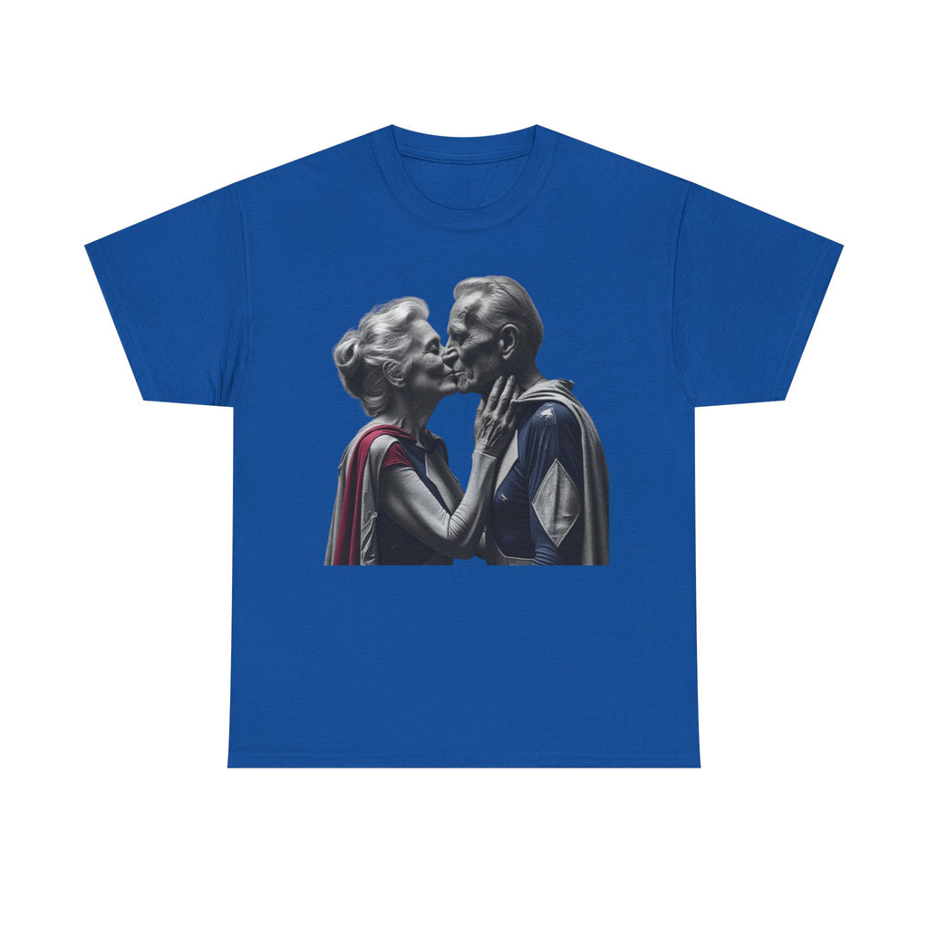 Kissing Old Superheroes T-Shirt – Pop Culture Graphic Tee
