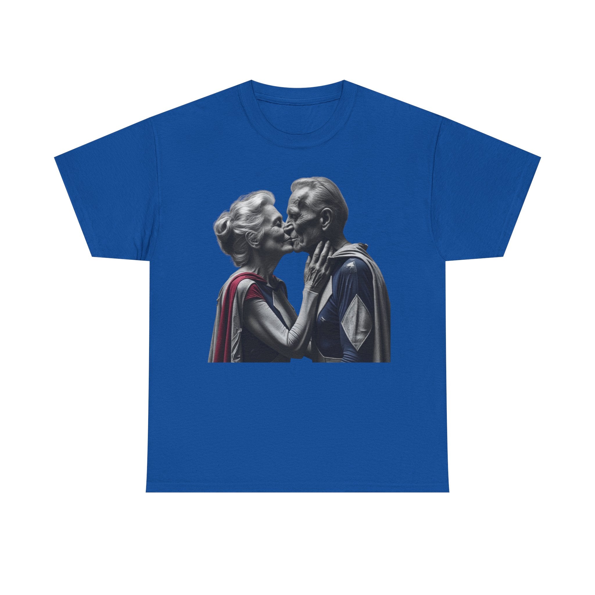 Kissing Old Superheroes — T‑Shirt