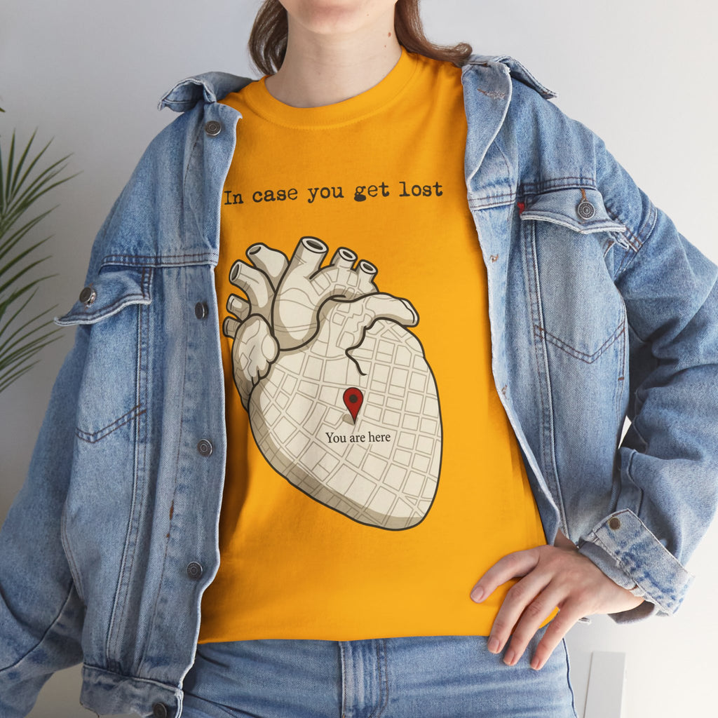 “In case you get lost” Heart Map — T-Shirt