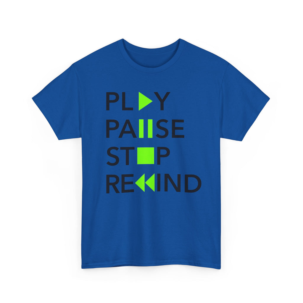 Play Pause Stop Rewind T-Shirt – Music Lover Graphic Tee