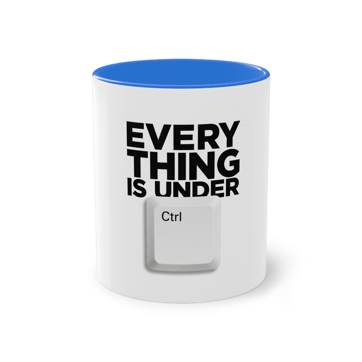 Everything Is Under Control Mug in Cambridge Blue – funny calm-under-pressure coffee mug