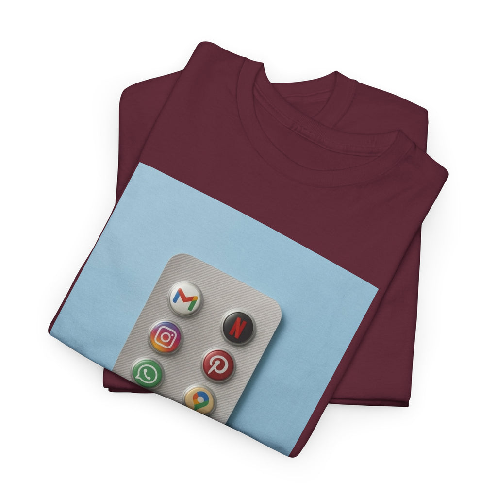 Social Media Pills T-Shirt – Funny Tech Satire Graphic Tee