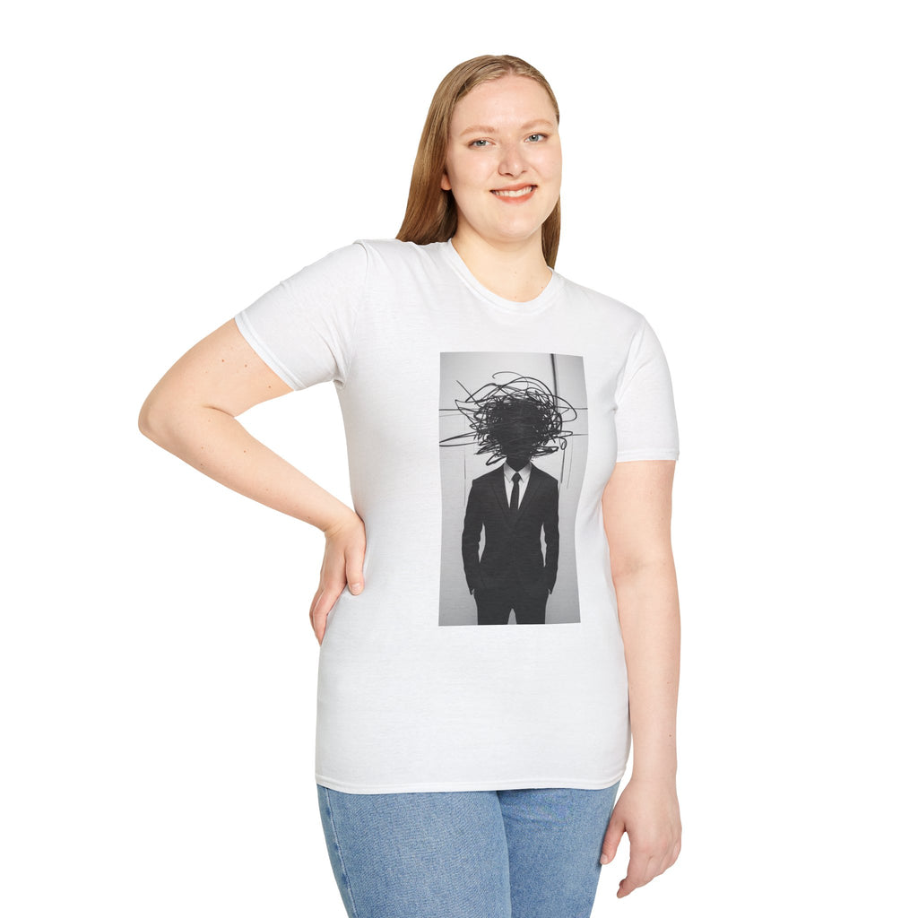 Abstract Scribble Head — T‑Shirt