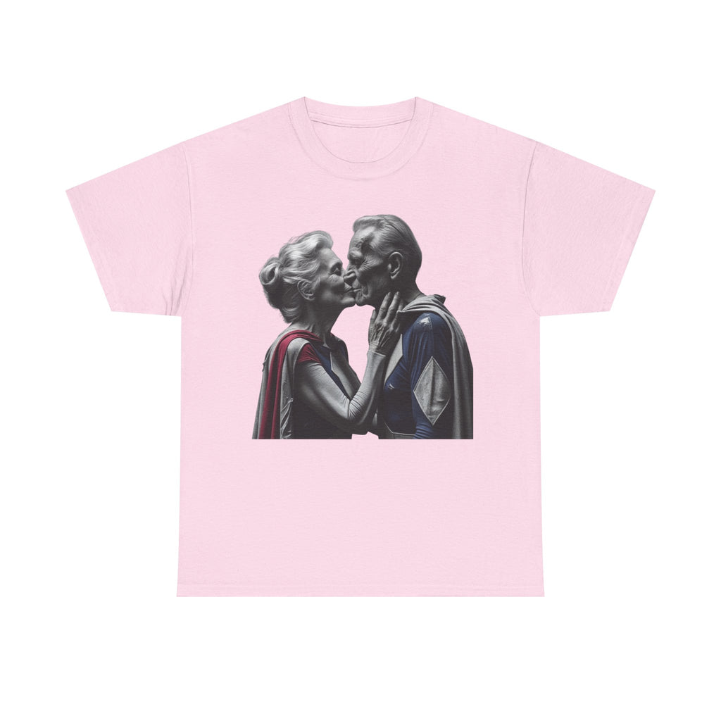 Kissing Old Superheroes T-Shirt – Pop Culture Graphic Tee