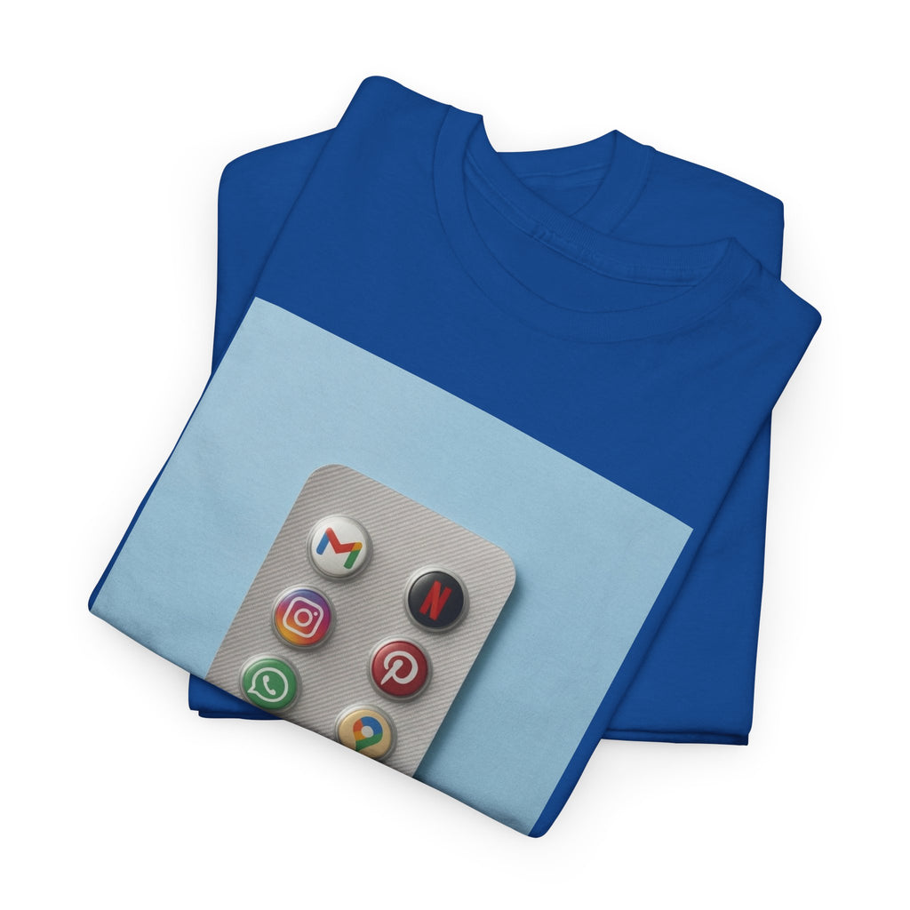 Social Media Pills T-Shirt – Funny Tech Satire Graphic Tee