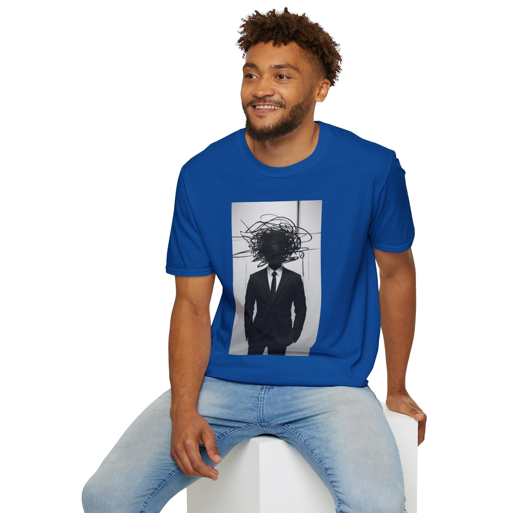 Abstract Scribble Head — T‑Shirt