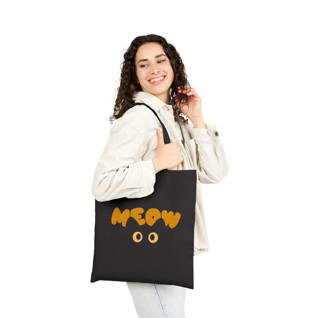 'Meow' — Canvas Grocery & Book Tote