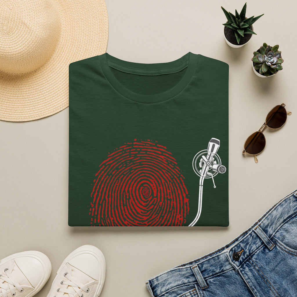 Fingerprint Turntable T-Shirt – Music DJ Graphic Tee