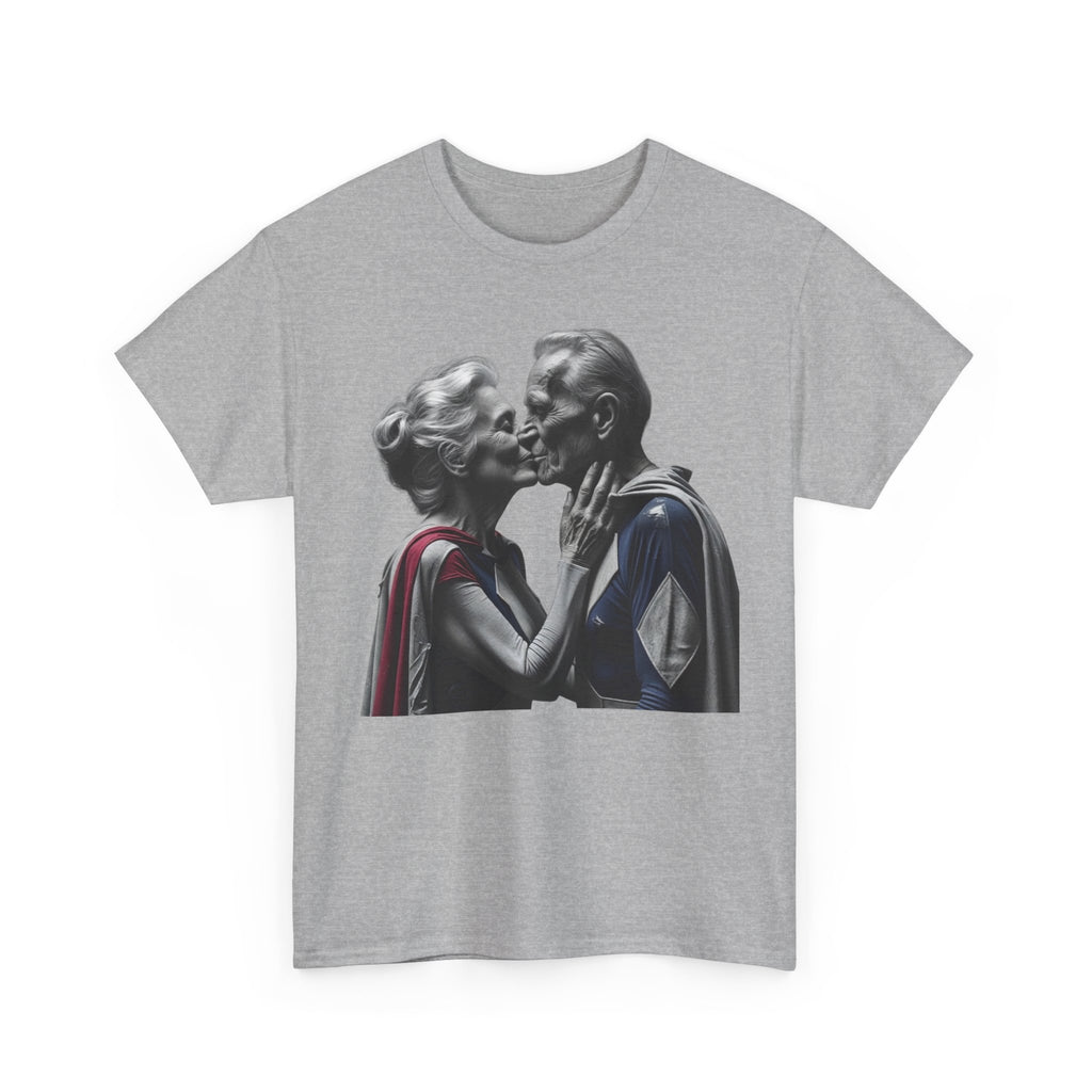Kissing Old Superheroes — T‑Shirt