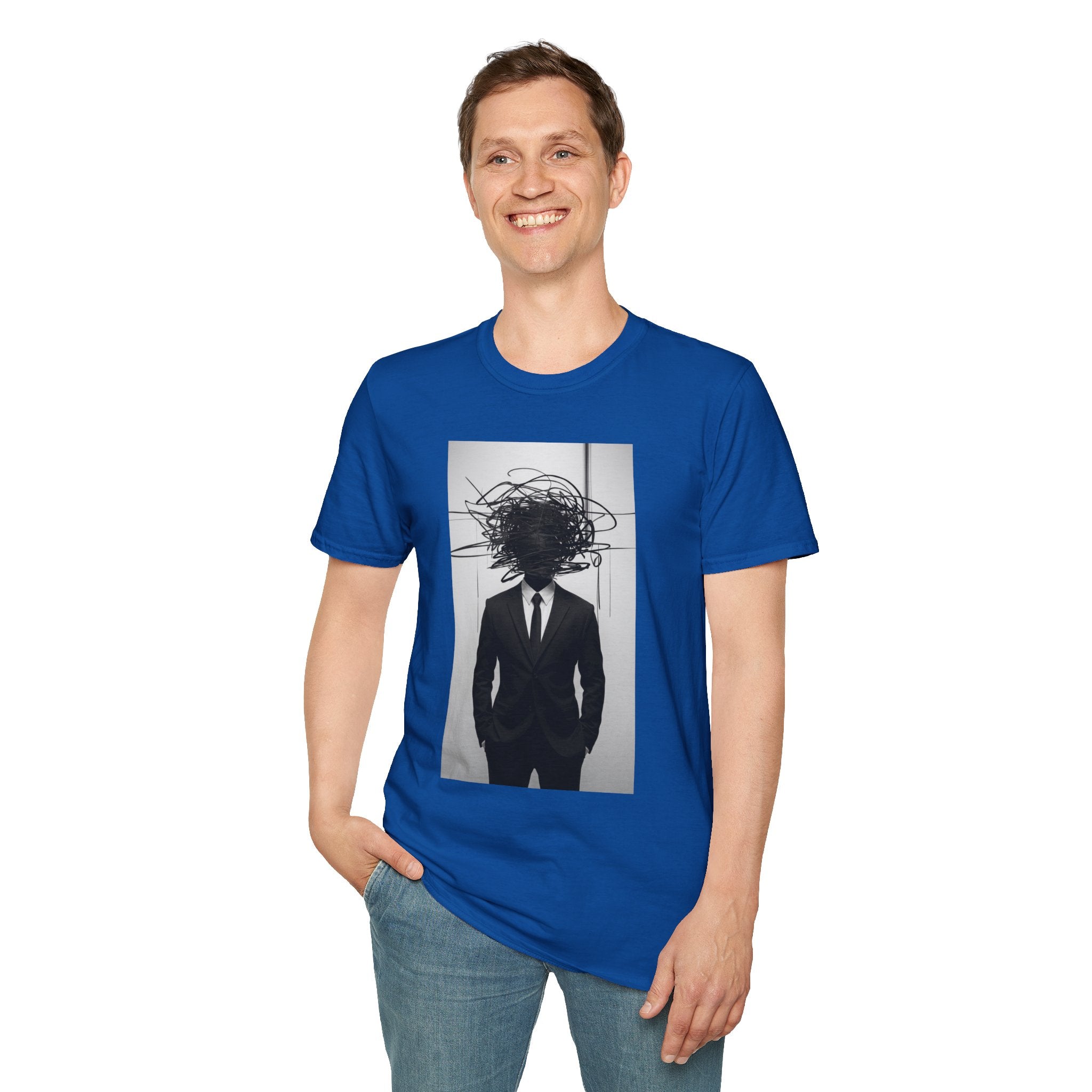 Abstract Scribble Head — T‑Shirt
