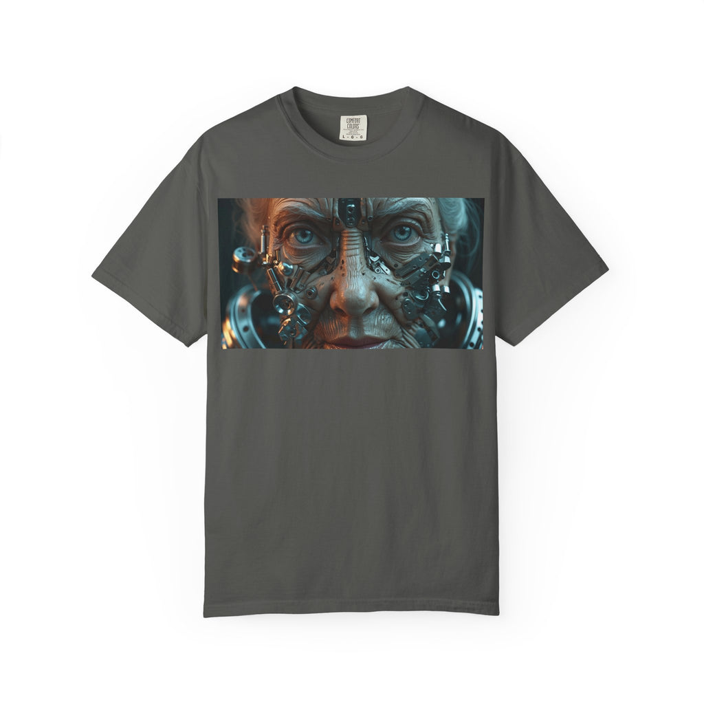Cybernetic Old Face T-Shirt – Sci-Fi Art Graphic Tee