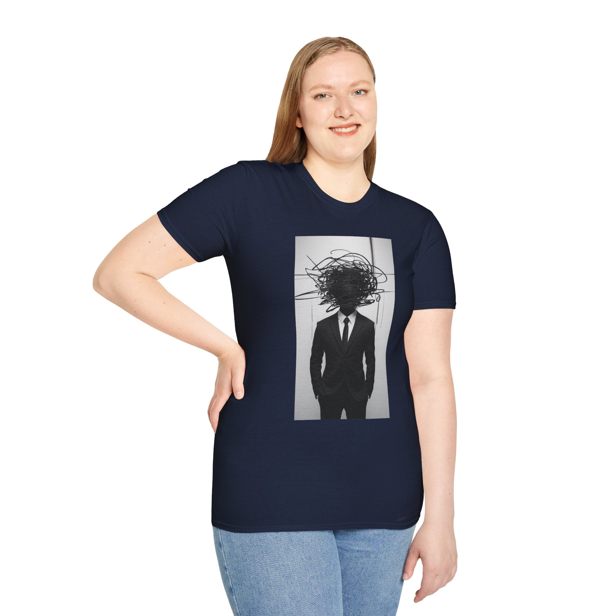 Abstract Scribble Head — T‑Shirt