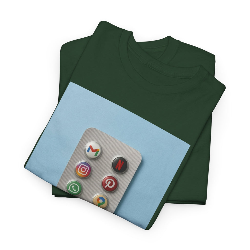 Social Media Pills T-Shirt – Funny Tech Satire Graphic Tee