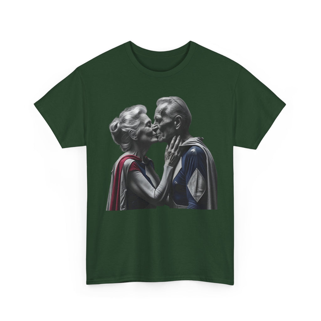 Kissing Old Superheroes — T‑Shirt