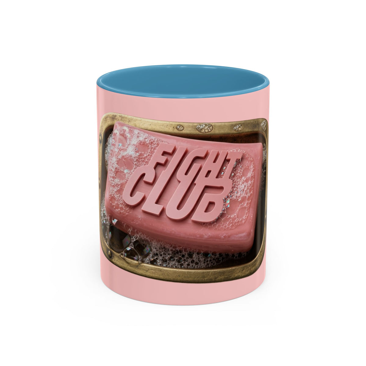 Fight Club Soap Bar Mug in Light Blue – Fight Club pink soap bar cult film mug