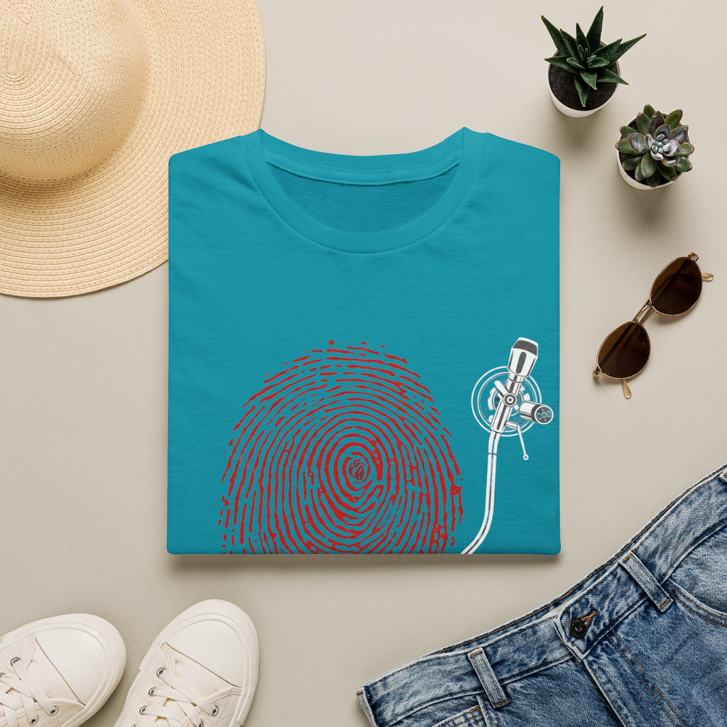 Fingerprint Turntable T-Shirt – Music DJ Graphic Tee