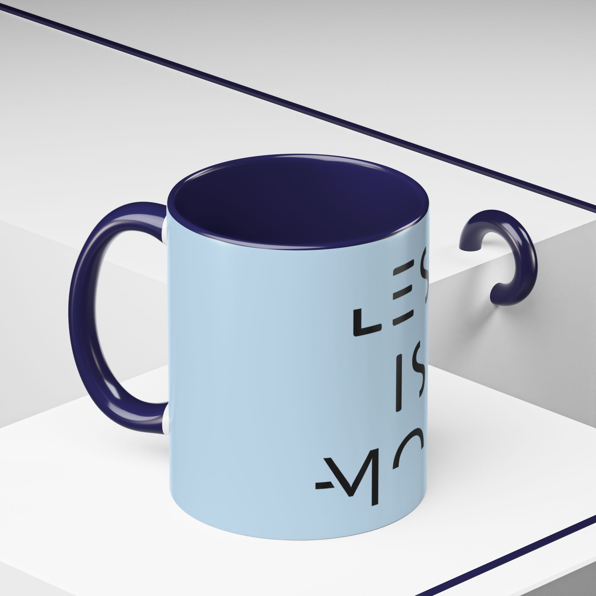 Less Is More Minimalist Accent Coffee Mug — Blue 11/15oz