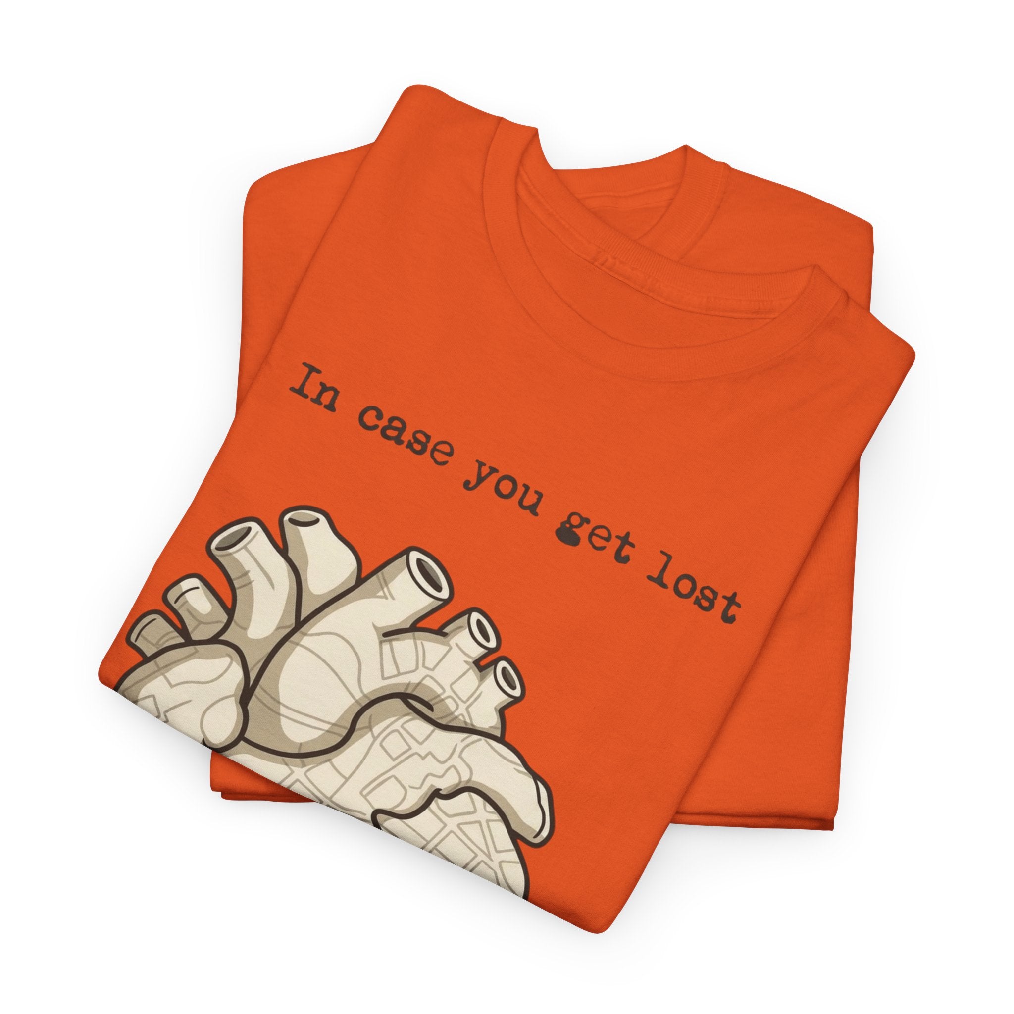 “In case you get lost” Heart Map — T-Shirt