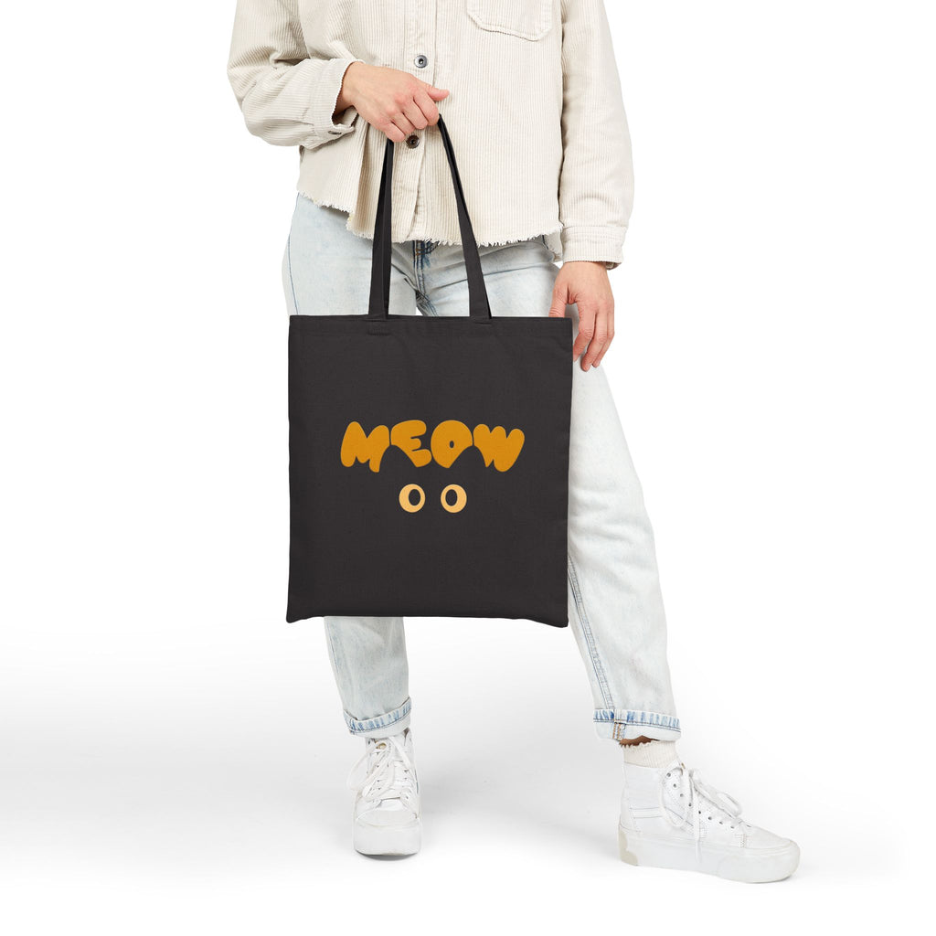 'Meow' — Canvas Grocery & Book Tote