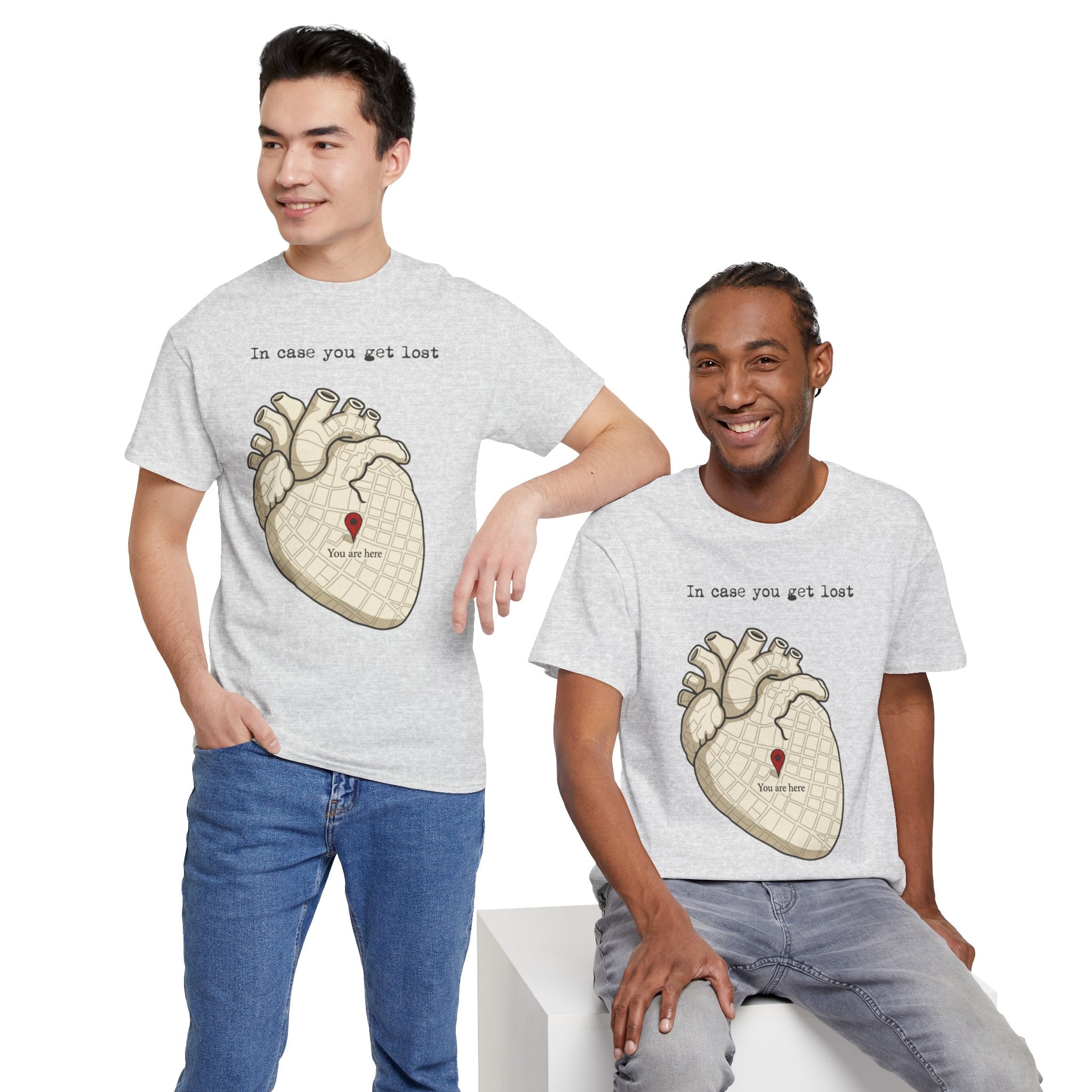 “In case you get lost” Heart Map — T-Shirt