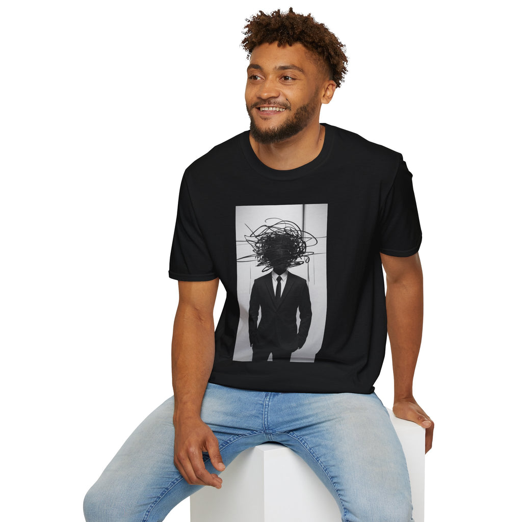 Abstract Scribble Head — T‑Shirt