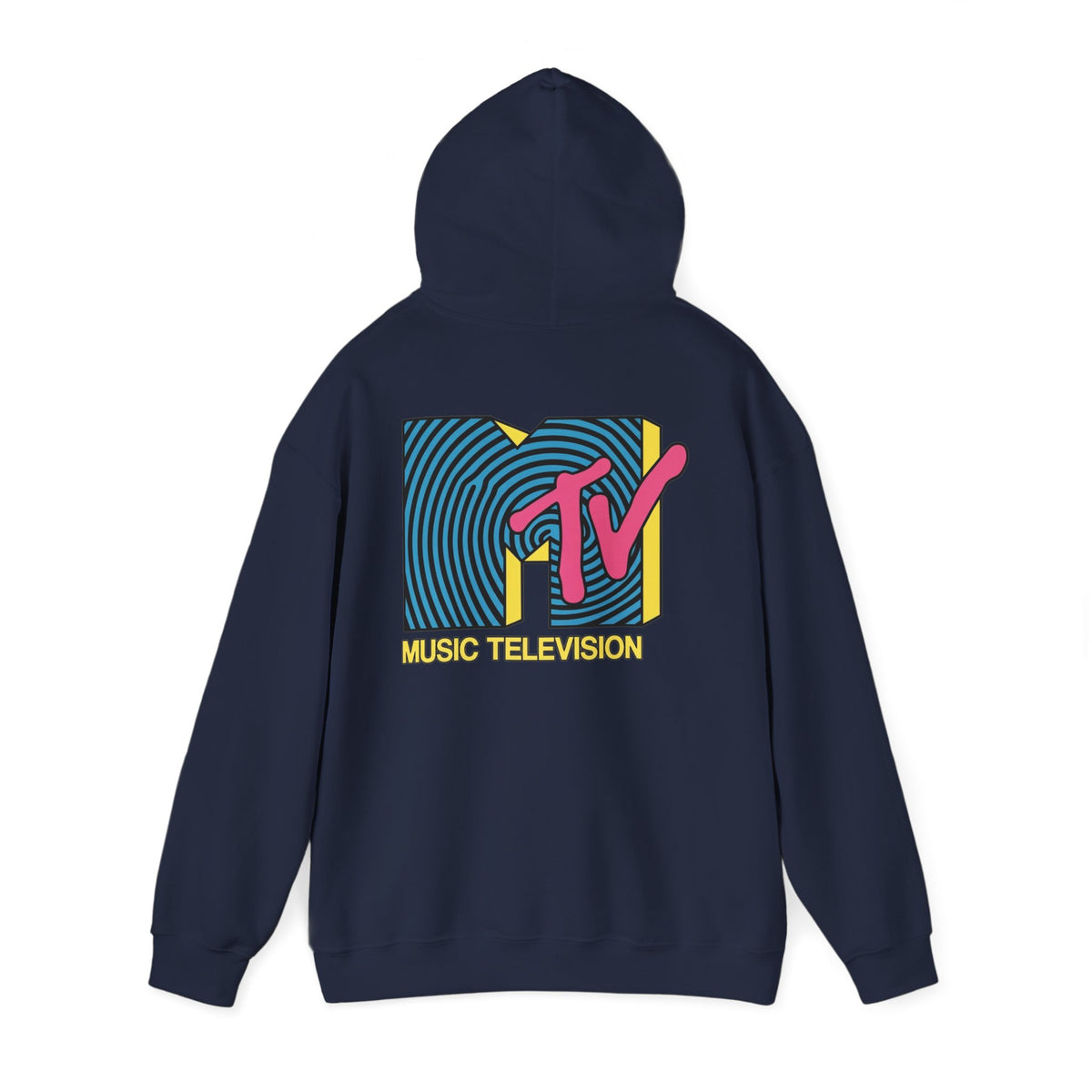 MTV Retro Logo Hoodie – 90s music culture sweatshirt.