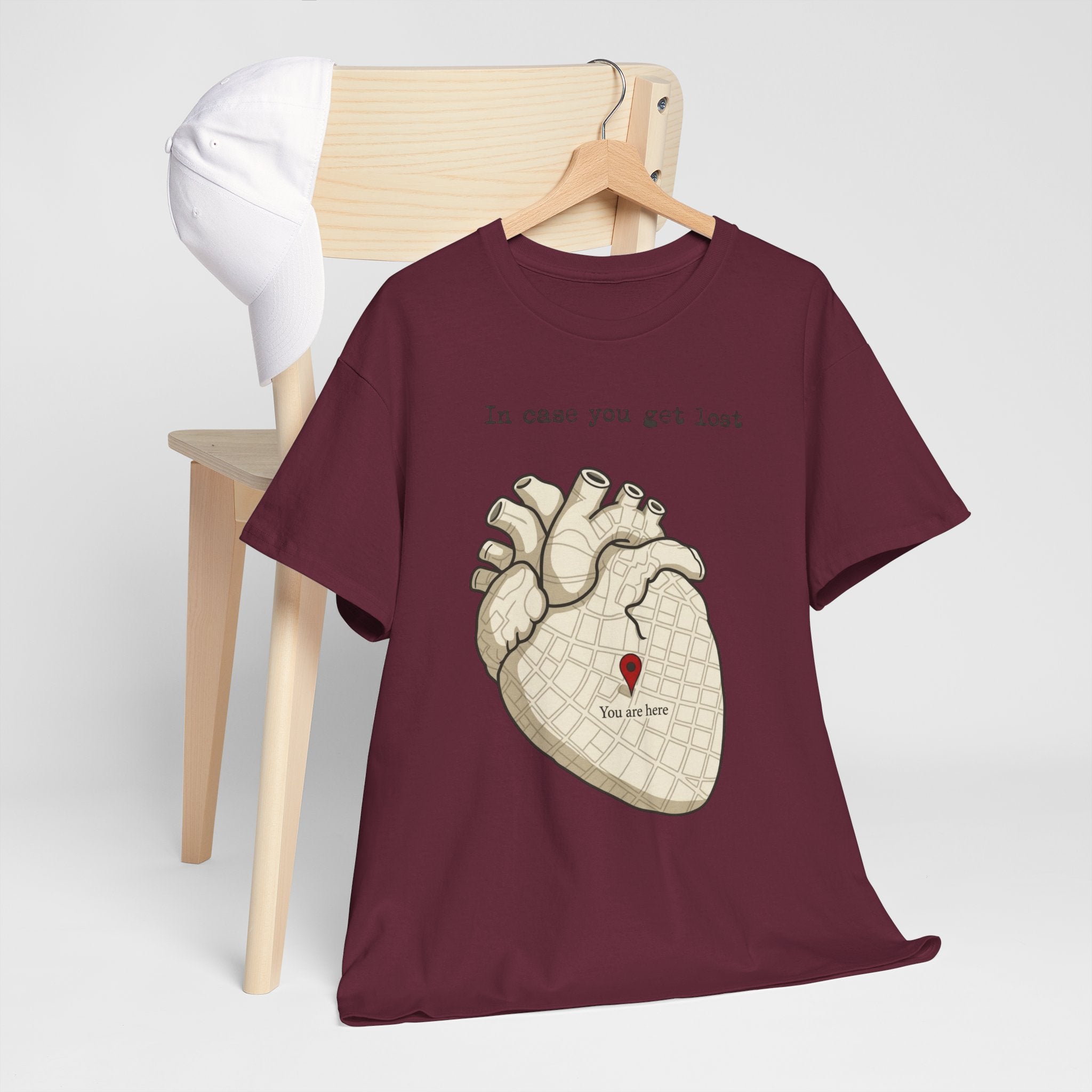 “In case you get lost” Heart Map — T-Shirt
