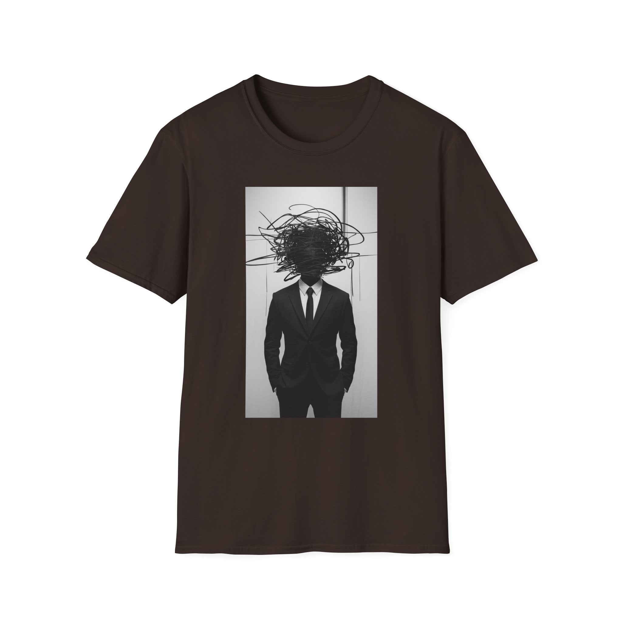 Abstract Scribble Head — T‑Shirt