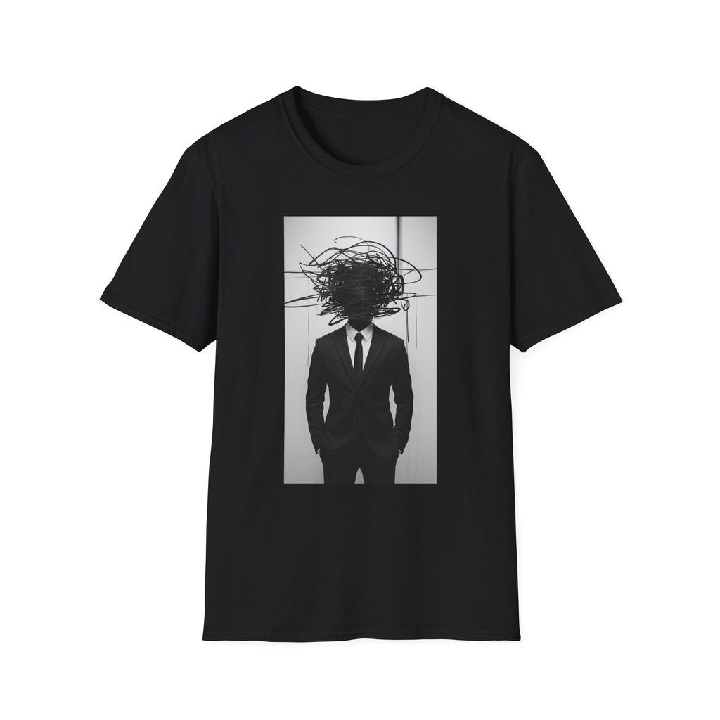 Abstract Scribble Head — T‑Shirt