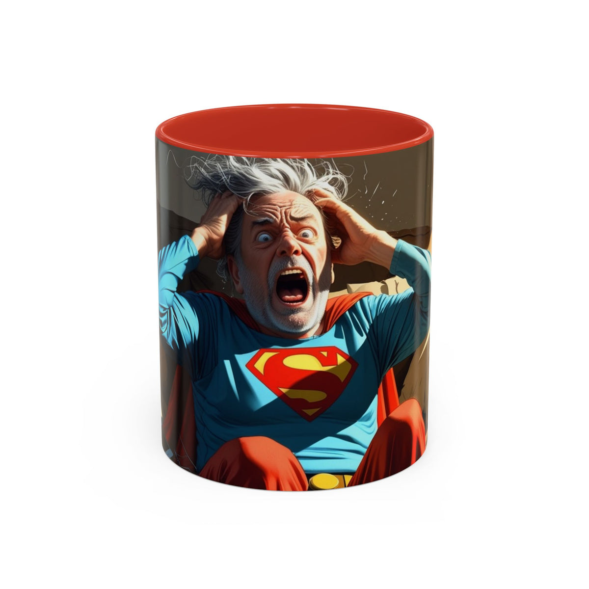 What the F Mug in Red – superhero grandpa funny humor mug