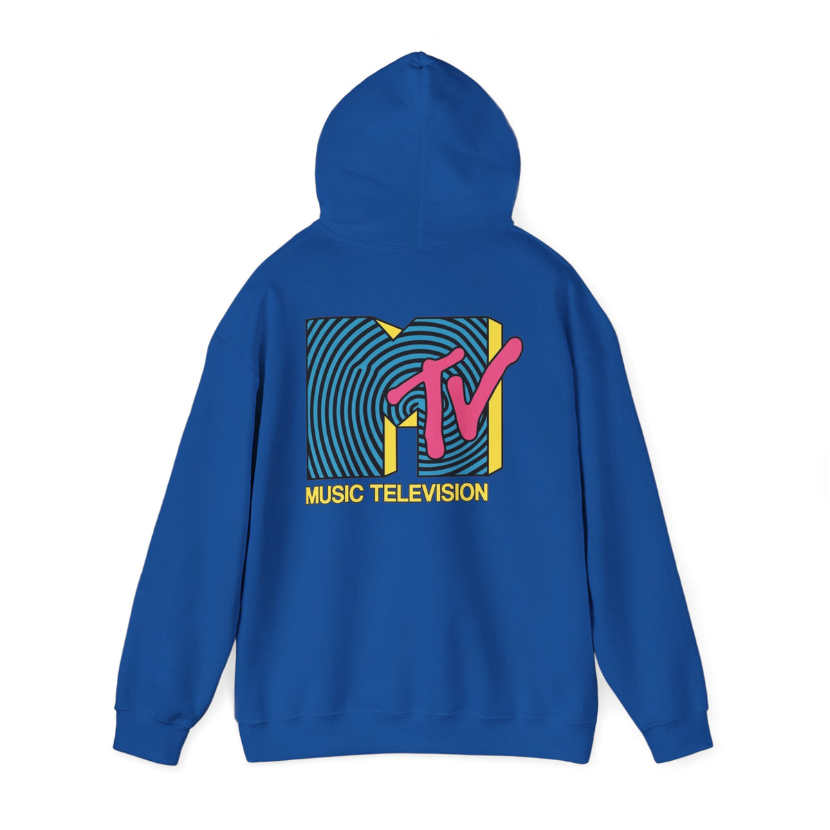 MTV Retro Logo Hoodie – 90s music culture sweatshirt.
