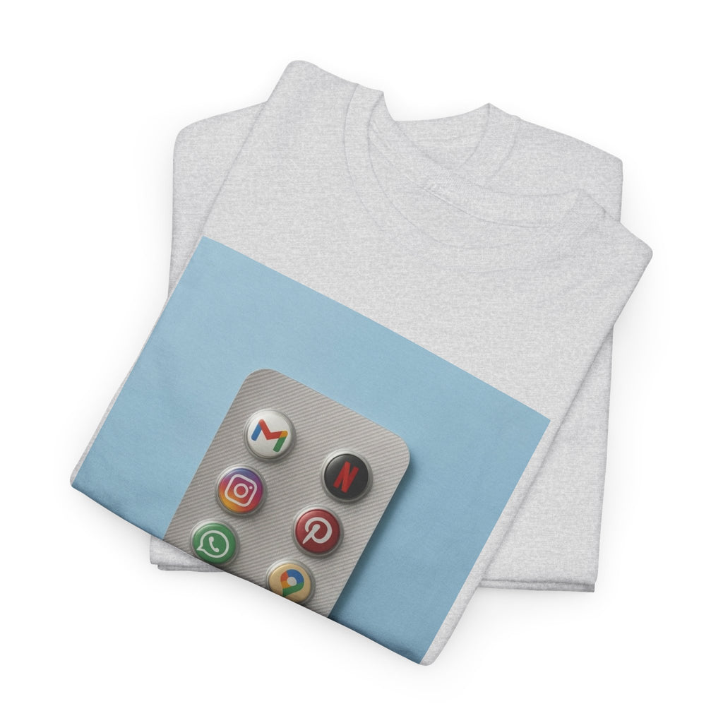 Social Media Pills T-Shirt – Funny Tech Satire Graphic Tee