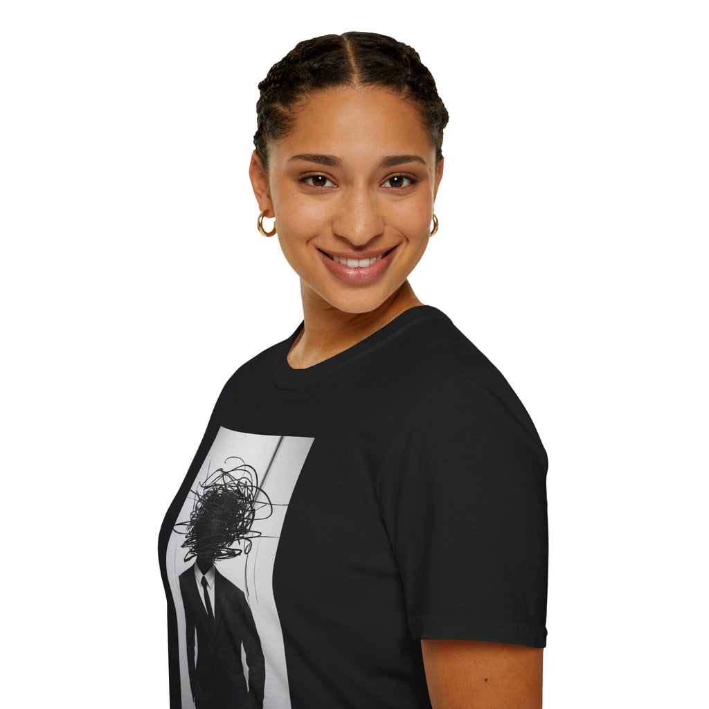 Abstract Scribble Head — T‑Shirt