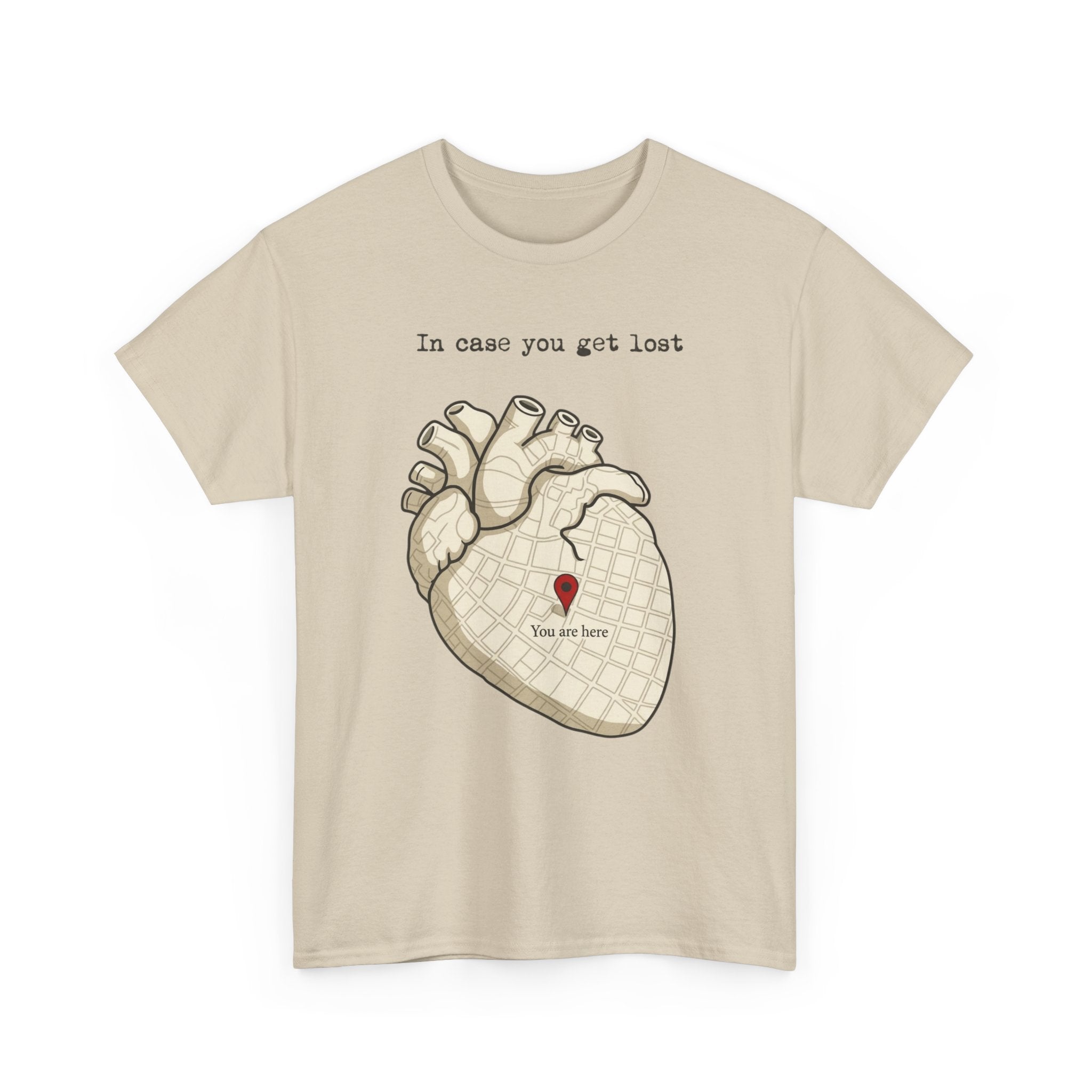 “In case you get lost” Heart Map — T-Shirt