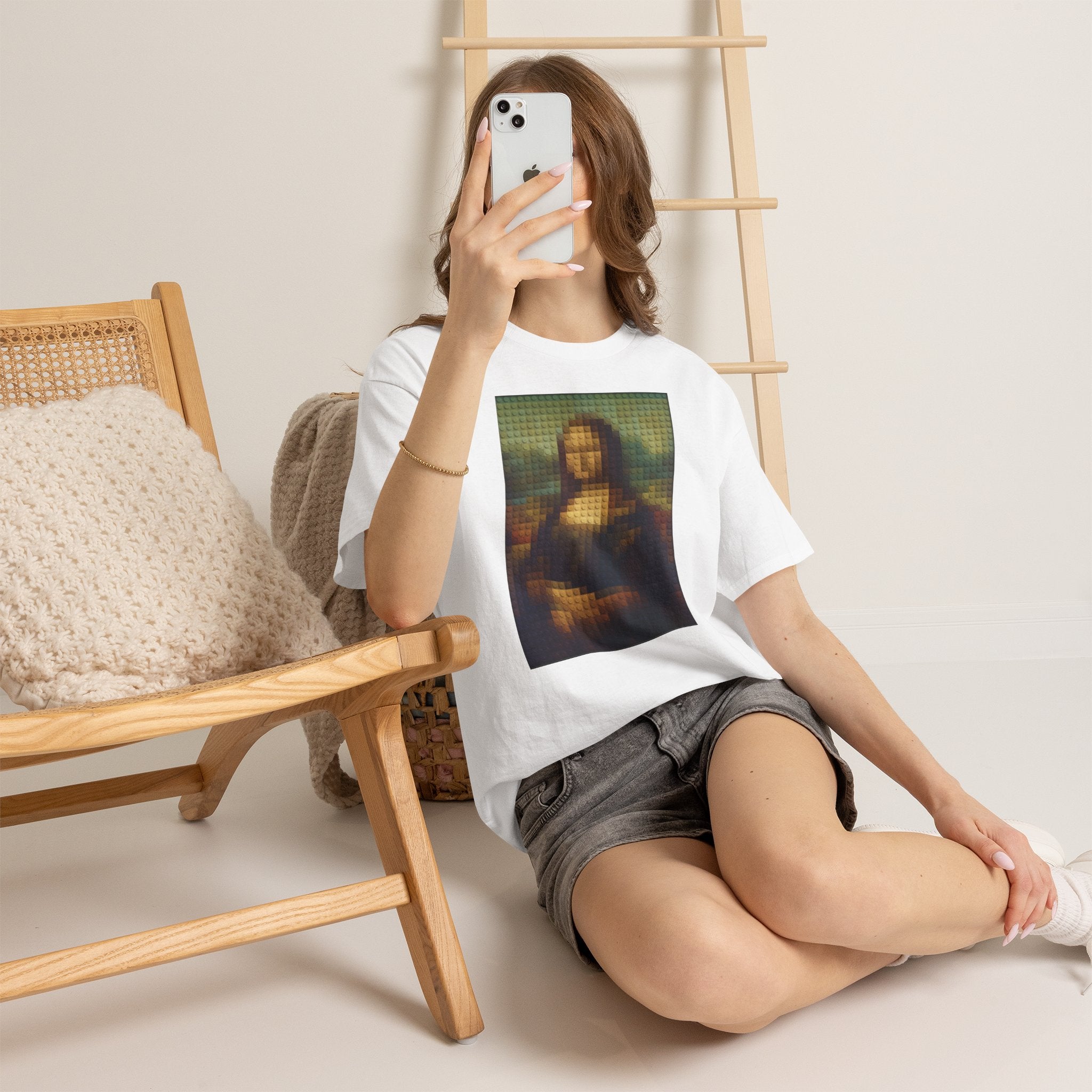 Pixelated Mona Lisa - T‑Shirt