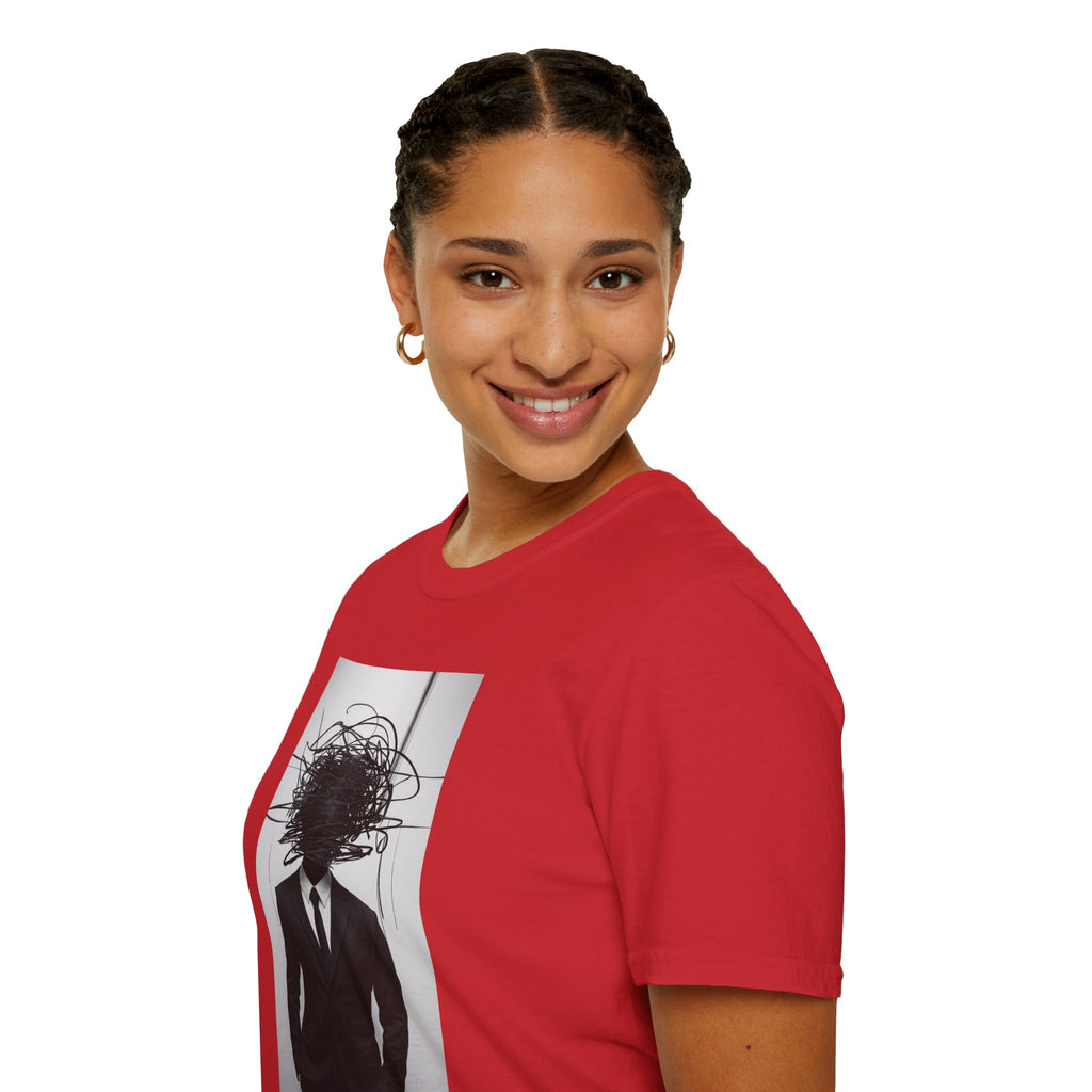 Abstract Scribble Head — T‑Shirt