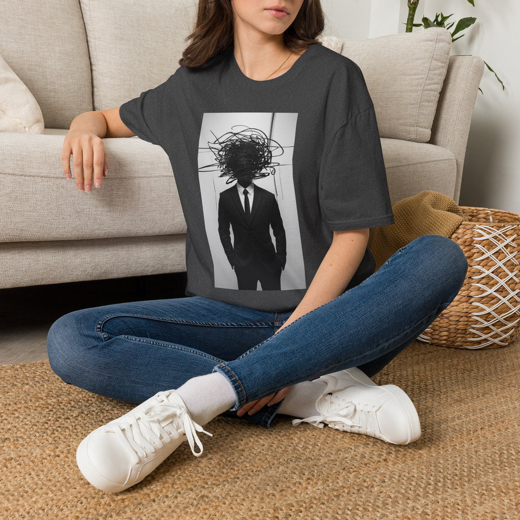 Abstract Scribble Head — T‑Shirt