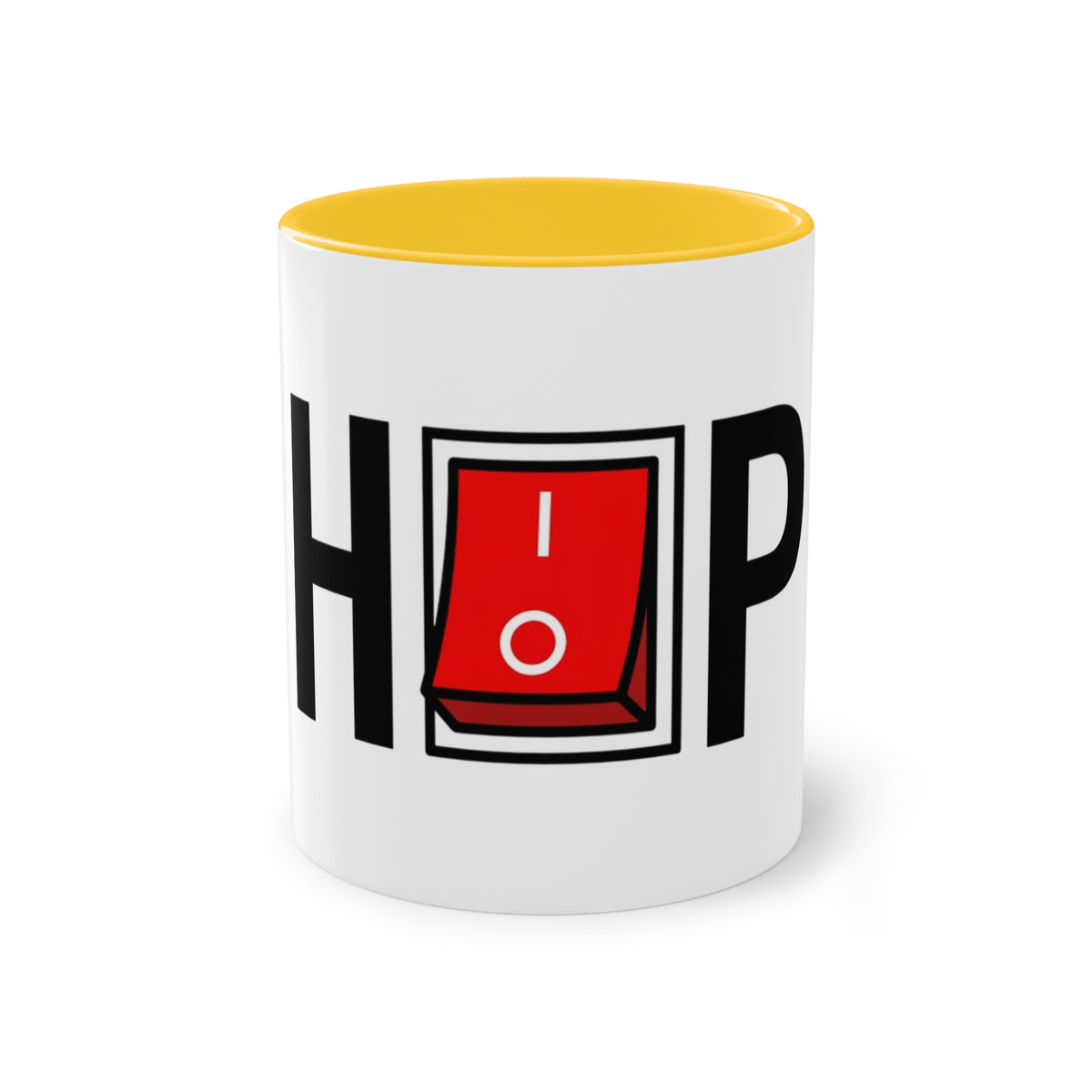 Hip Hop Mug in Gold – red help switch hip hop music mug